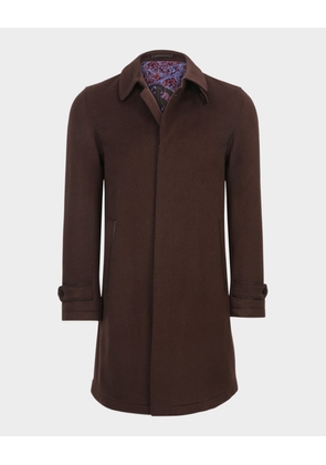 Men's Cashmere Leather-Trim Overcoat