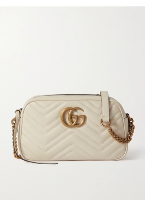 Gucci - Gg Marmont Camera Small Quilted Leather Shoulder Bag - White - One size