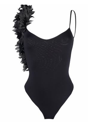 La Reveche floral-appliqué swimsuit - Black