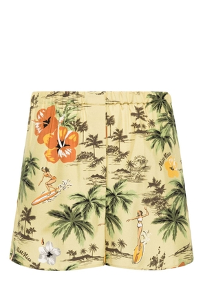 Miu Miu Hawai palm tree-print pajama shorts - Green