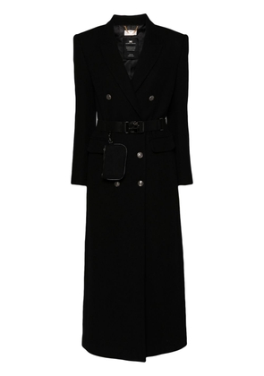 Elisabetta Franchi utility belt double-breasted coat - Black