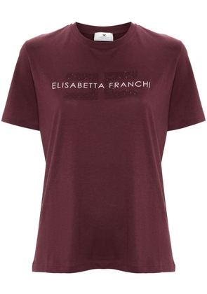 Elisabetta Franchi rhinestone-logo T-shirt - Red