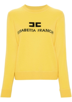 Elisabetta Franchi intarsia-logo sweater - Yellow