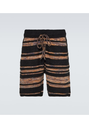 The Elder Statesman Phantom striped cashmere and cotton shorts