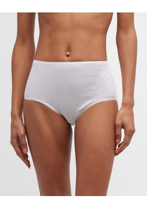 Cotton Seamless Satin-Trim Briefs