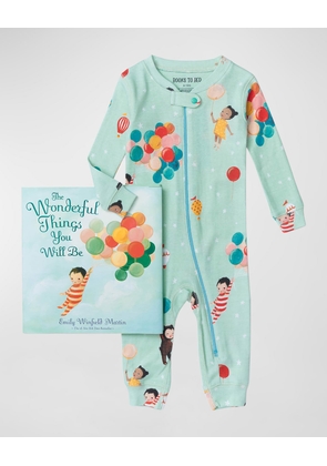 Kid's The Wonderful Things You Will Be Printed Pajama Set, Size 6M-24M