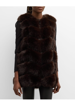 Lush Angled Faux Fur Vest