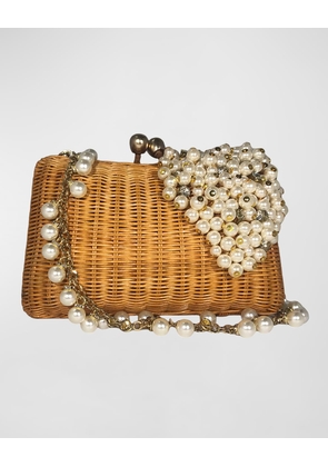 Charlotte Pearly Straw Clutch Bag