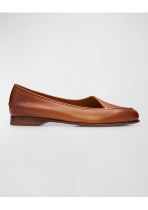 Andreaw Asymmetrical Leather Ballerina Loafers