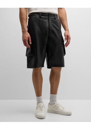 Men's Leather Cargo Shorts