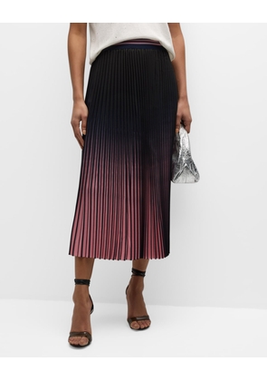 Pleated Ombre Midi Skirt