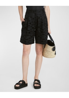 Sengale Lace Pleated Bermuda Shorts