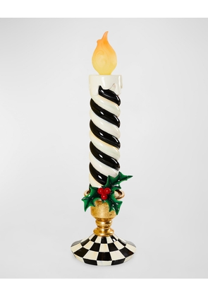 Courtly Stripe Medium Illuminated Trophy Candle