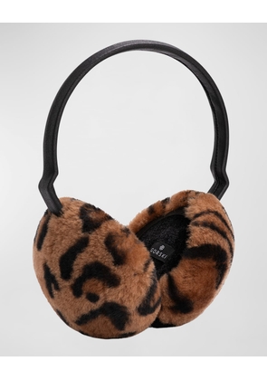 Leopard Lamb Shearling Fur Earmuffs