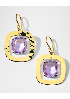 Rock Candy Rainbow Crinkle Medium Amethyst Earrings in 18K Gold