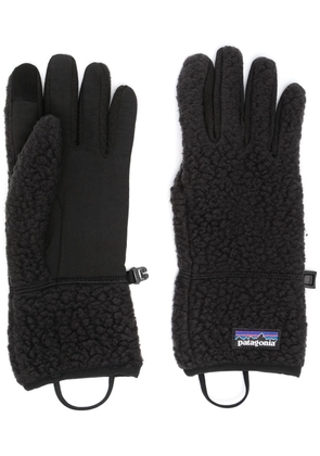 Patagonia logo-patch fleece gloves - Black