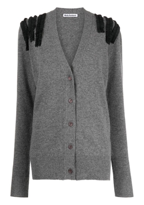 Molly Goddard ruched-detail wool-blend cardigan - Grey