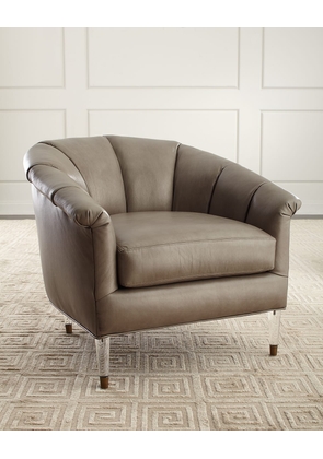 Surrey Leather Channel Tufted Chair