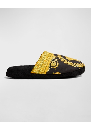 Men's Barocco-Print Mule Slippers