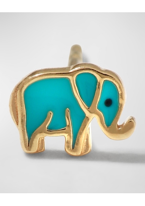 14k Mini Elephant Enamel Single Stud Earring