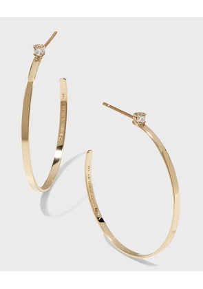 14k Diamond Sunrise Hoop Earrings