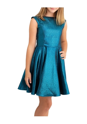 Girl's Jacquard V-Back Dress, Size 7-16