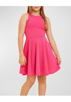 Girl's Sleeveless Fit-and-Flare Dress, Size 8-18