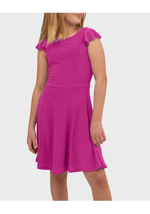 Girl's Flutter Short-Sleeve Dress, Size 7-20