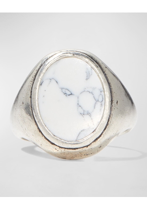 Men's Oval Howlite Statement Ring