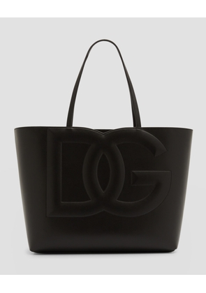 DG Logo Leather Tote Bag