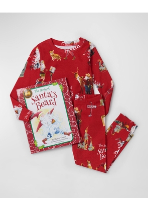 Kid's The Story Of Santa's Beard Book And Printed Pajama Set, Size 2-7