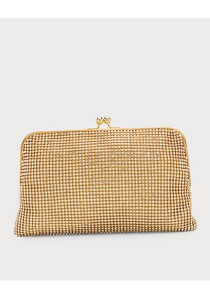 Dimple Crystal Mesh Clutch Bag