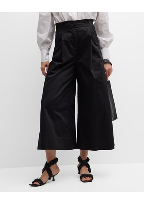 Sargent Embroidered Pleated Wide-Leg Pants