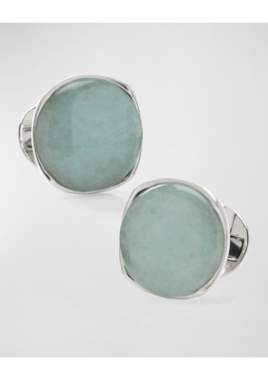 Men's Sterling Silver Aventurine Cufflinks