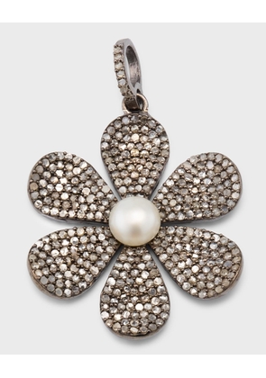 Sterling Silver and Diamond Pearl Flower Charm