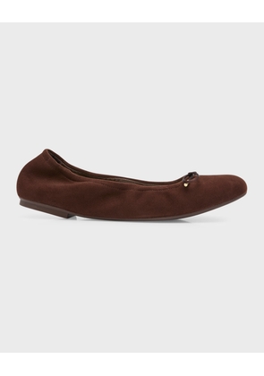 Bardot Suede Bow Ballerina Flats