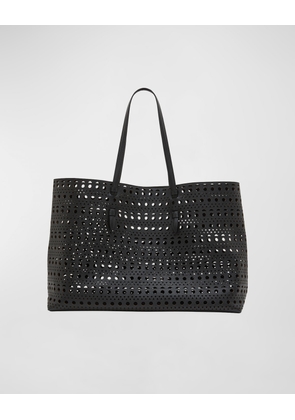 Mina 44 East West Tote in Optical Perforated Leather