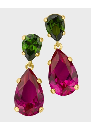 Double Pear Cubic Zirconia Drop Post Earrings