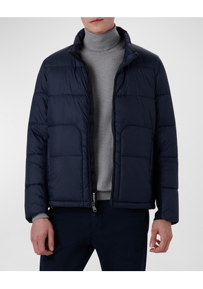 Men's Quilted Bomber Jacket with Stowaway Hood