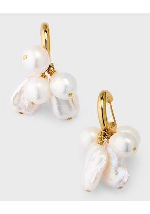 Baroque Pearl Huggie Hoop Earrings