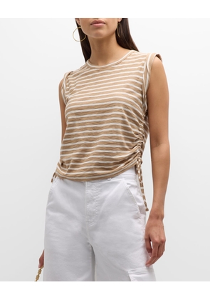 Vinci Striped Drawstring Top