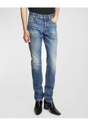 Men's Slim-Fit Faded Jeans