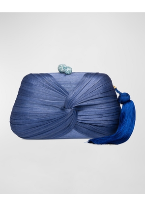 Rosie Draped Tasesel Straw Clutch Bag