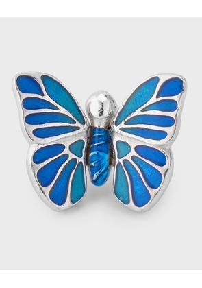 Men's Sterling Silver Hand-Painted Enamel Butterfly Lapel Pin