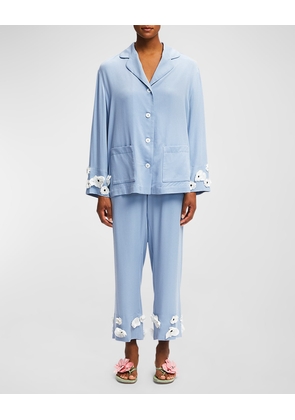 The Bloom Floral Applique Party Pajama Set