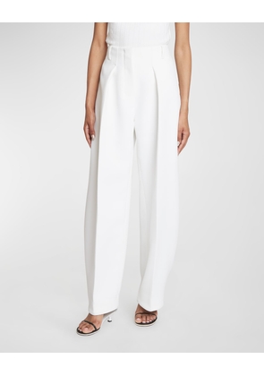 Le Pantalon Ovalo Pleated Wide-Leg Trousers