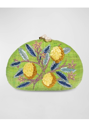 Berna Floral Straw Clutch Bag