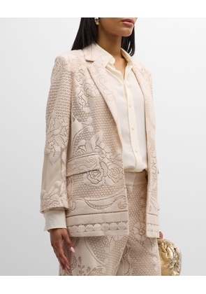 Joie Open-Front Floral Lace Jacket