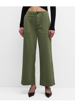 Leon Wide-Leg Brushed Stretch Cotton Boy Pants