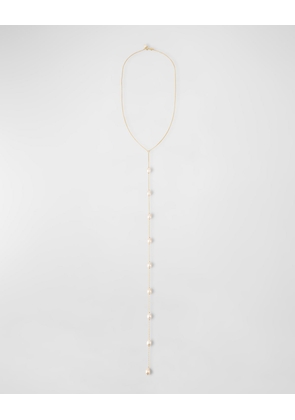 Long Pearl Lariat Necklace